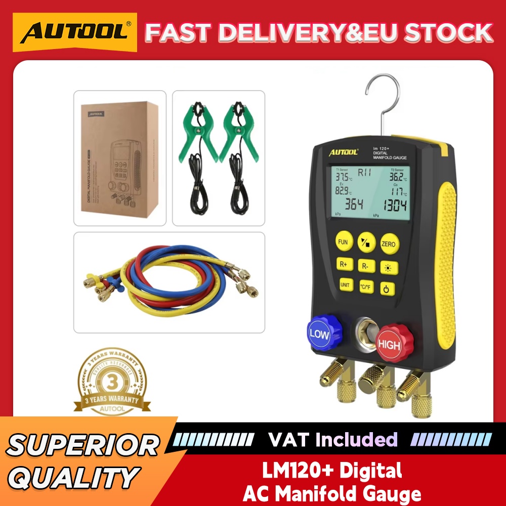 Air Conditioners - AUTOOL LM120+ Dijital AC Manifold Göstergesi,