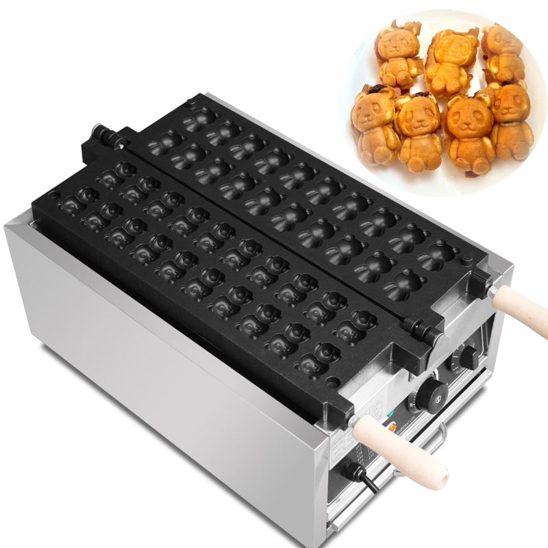 Mini Waffle Maker Machine - 20'li Paket Ayı Şeklinde Taiyaki Makinesi