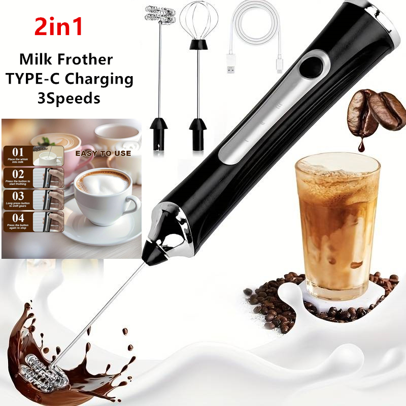 Electric Milk Frother Handheld - Kablosuz Elektrikli Süt Köpürtücü ve Yumurta