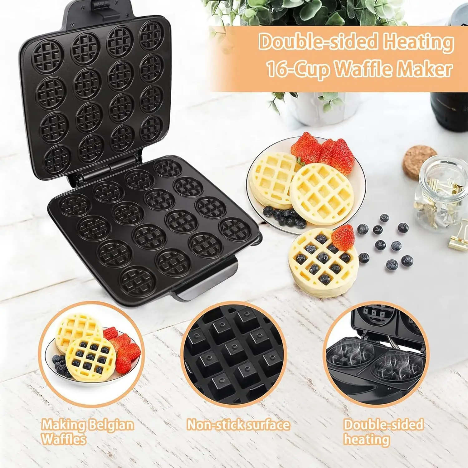 16 Delikli Waffle Makinesi, Hı - Mini Waffle Maker Machine incelemesi ve fiyatı