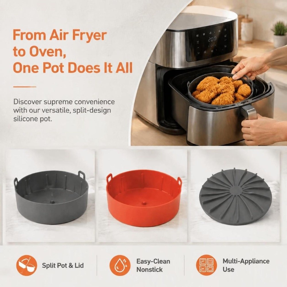 Gıda Sınıfı Silikon Air Fryer  - Air Fryer Silicone Pot Liner incelemesi ve fiyatı