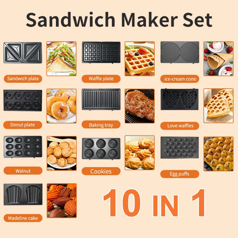 220/110V Ev Aletleri 10'u 1 Ar - Mini Waffle Maker Machine incelemesi ve fiyatı